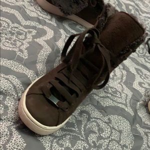 UGGS- Brown Lace up/fold over boots